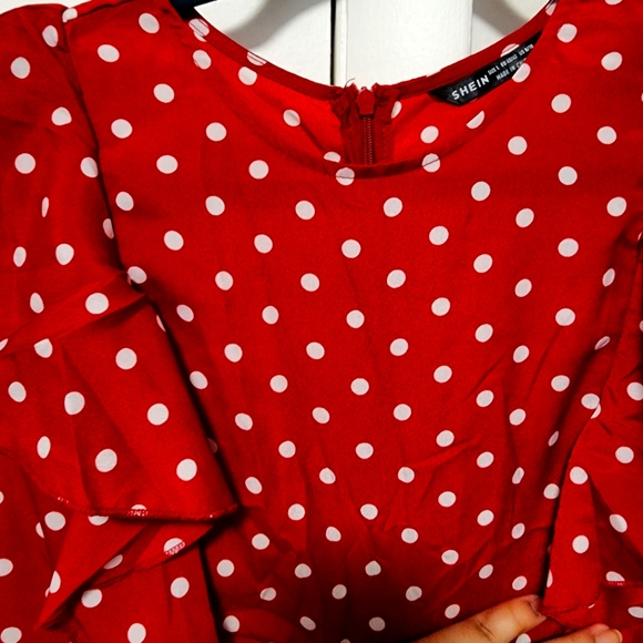 Red and White Dots Jumpsuit - Picture 4 of 8